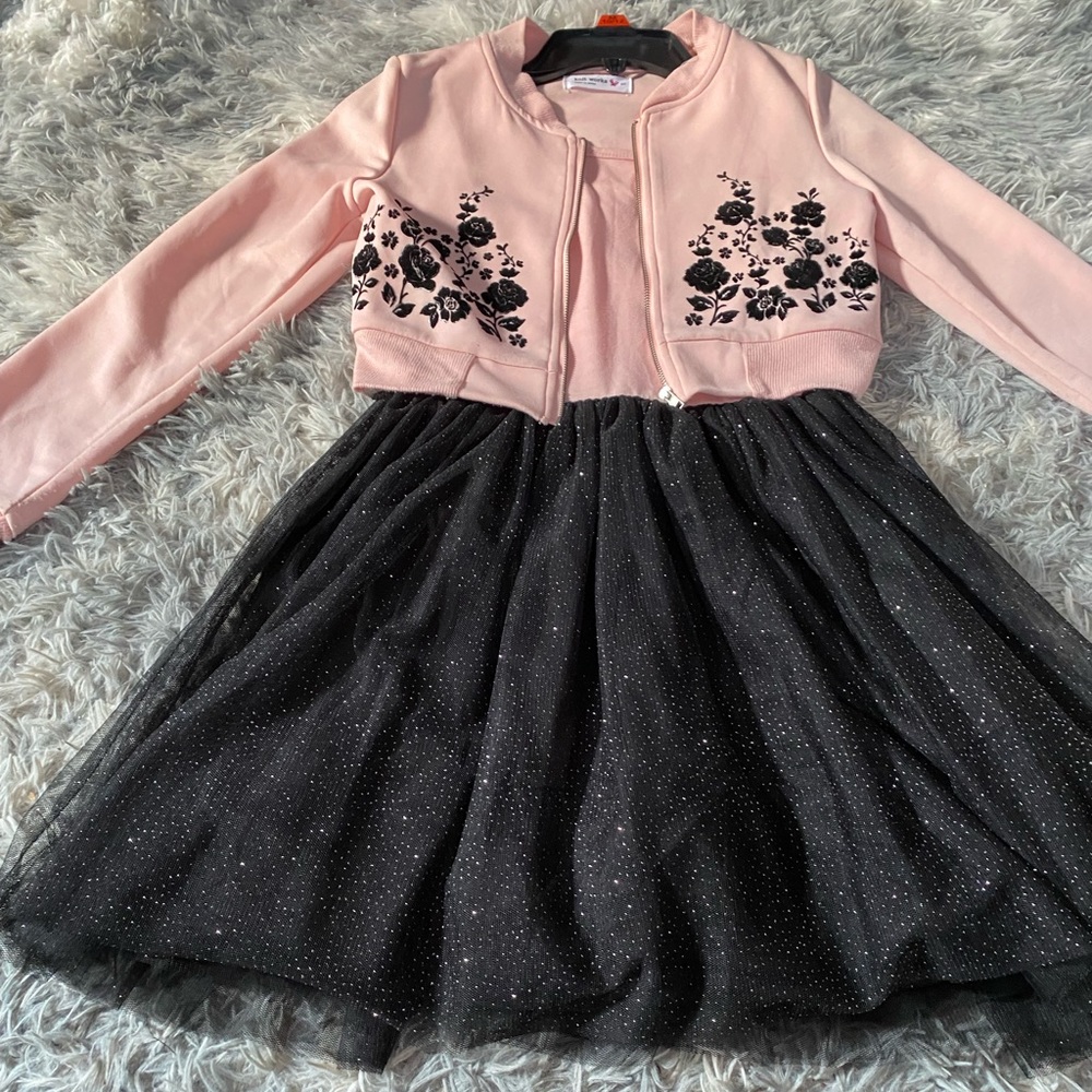 Knit works 2 piece set pink & black dress